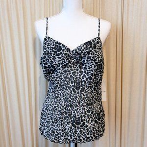 Black & White Leopard Print Crinkle Gauze Cami - NWT!
